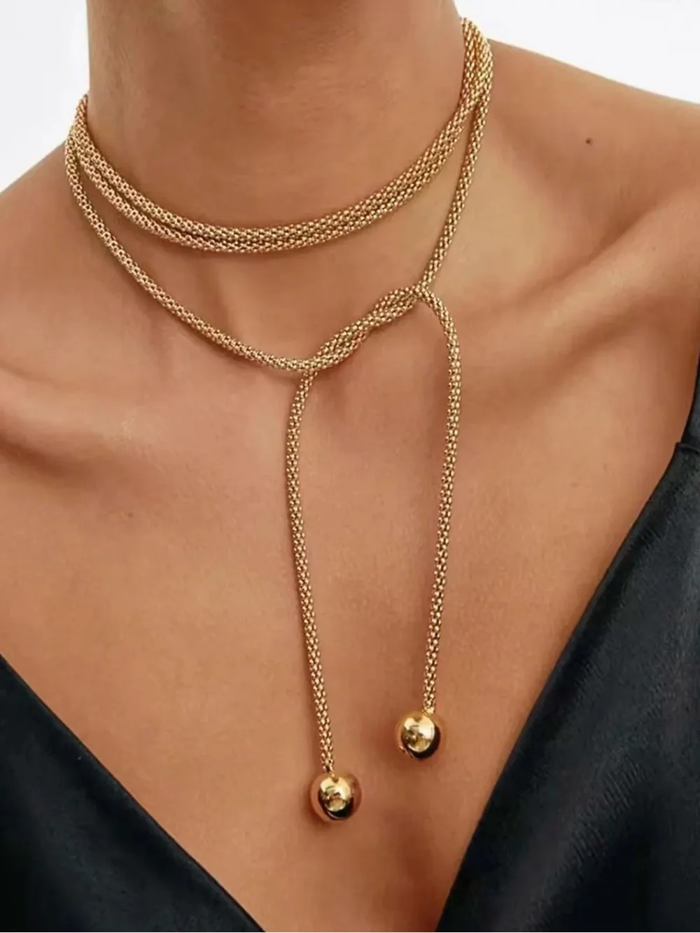 Multi Style Gold Wrap Necklace 18k gold plated - Picture 2 of 8